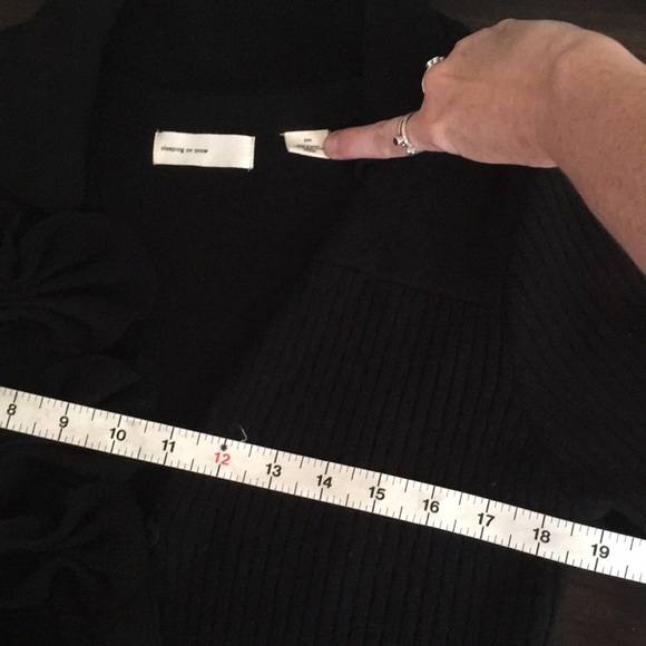 Anthro Sleeping on Snow Unique Black Cardigan Cape - Picture 7 of 8